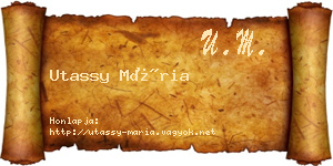 Utassy Mária névjegykártya