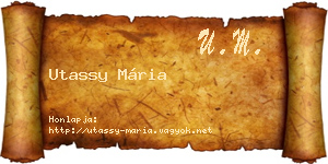 Utassy Mária névjegykártya