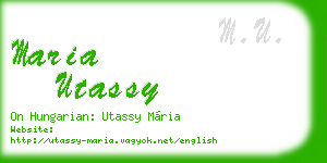 maria utassy business card