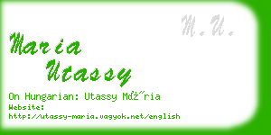 maria utassy business card